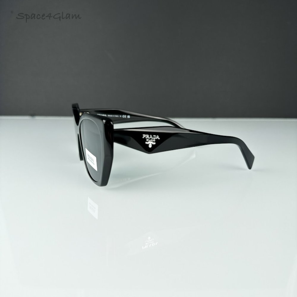 Prada Women Sunglasses Black Grey Cat Eye PR19ZS 1AB5S0 NEW AUTHENTIC - Picture 5 of 9